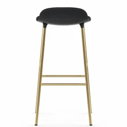 Form barstol mässingsben 75 cm Svart