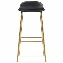 Form barstol mässingsben 75 cm Svart