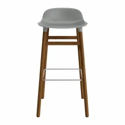 Form barstol valnötsben 75 cm Grå