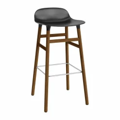 Form barstol valnötsben 75 cm svart