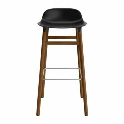 Form barstol valnötsben 75 cm svart