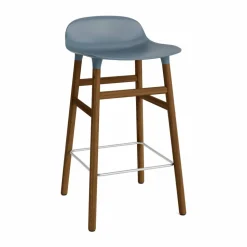 Form Chair barstol valnötsben blå