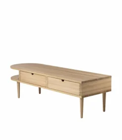 F24 Radius bänk Oak nature lacquered 45x145 cm
