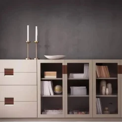 Frame medium byrå light grey läder natural