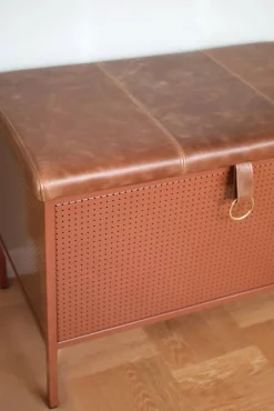 Frank förvaringsbänk Cinnamon-vintage cognac