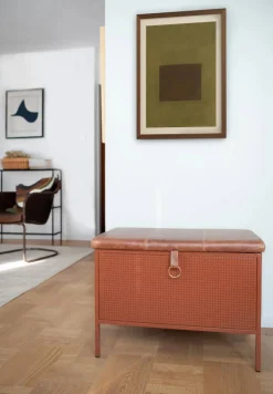 Frank förvaringsbänk Cinnamon-vintage cognac