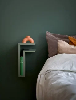 F-shelf vägghylla green grey Hylla åt höger