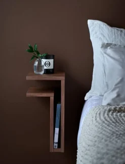 F-shelf vägghylla valnöt hylla åt vänster