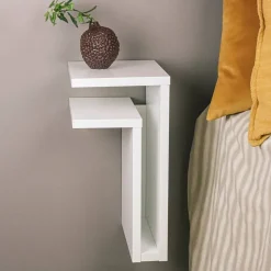 F-shelf vägghylla vit hylla åt vänster