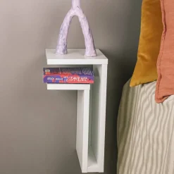 F-shelf vägghylla vit hylla åt vänster