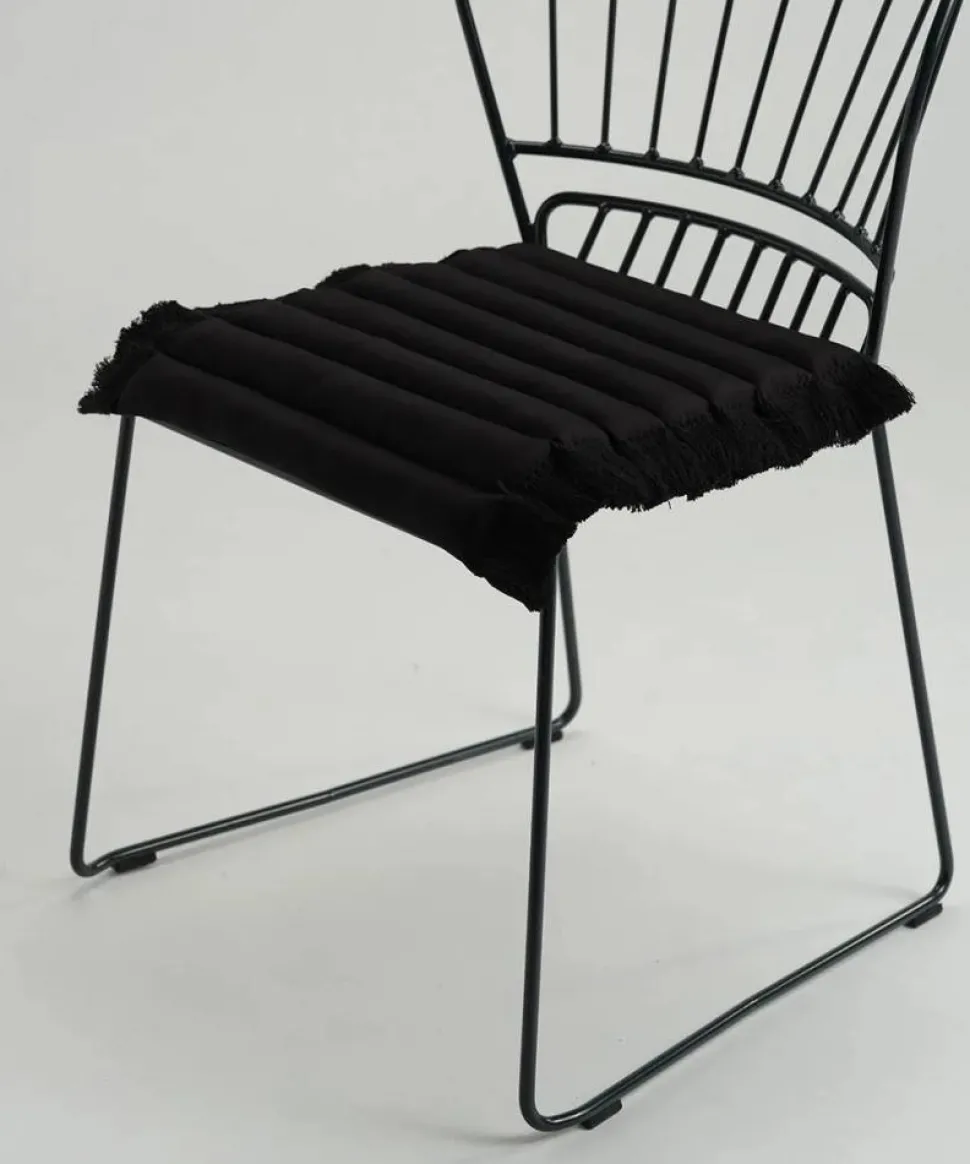 Garden Glory sittdyna med fransar Svart svart frans 38x40 cm