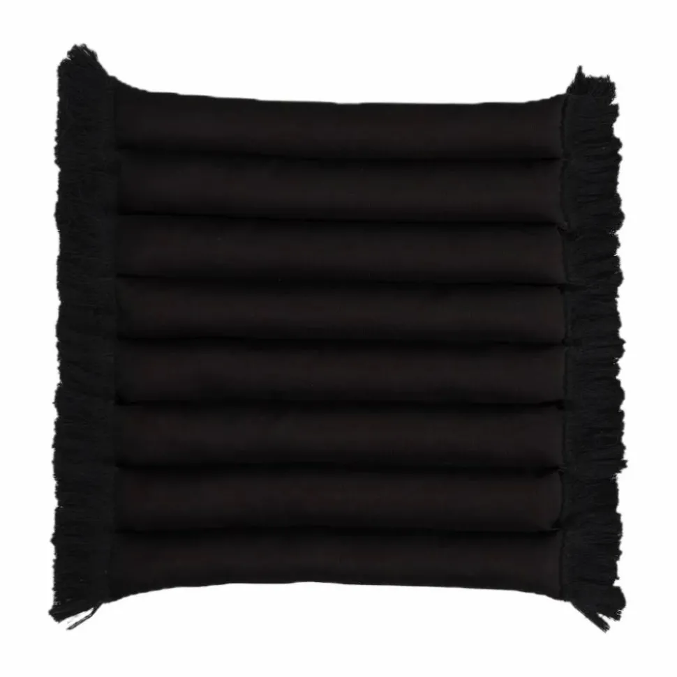 Garden Glory sittdyna med fransar Svart svart frans 38x40 cm