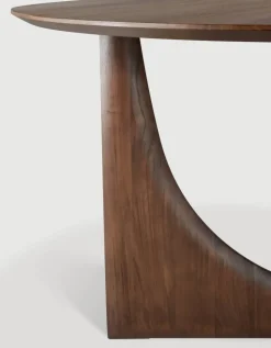 Geometric matbord Mörkbetsad teak 150 cm