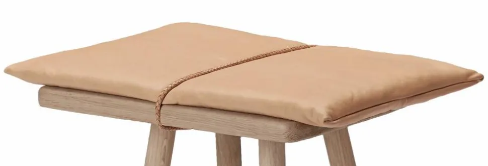 Georg läderdyna med rem till pall/barstol Beige-brun