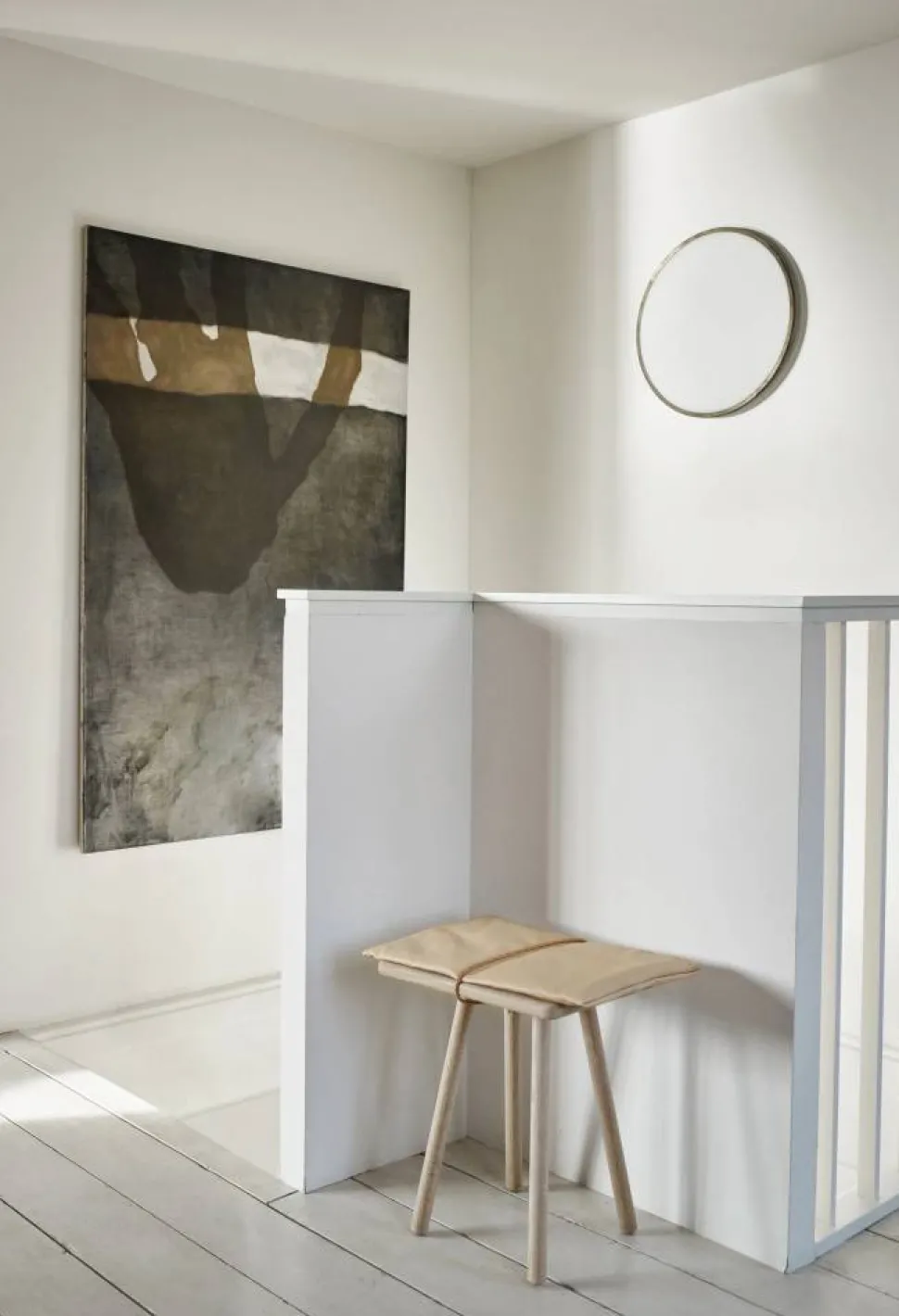 Georg läderdyna med rem till pall/barstol Beige-brun