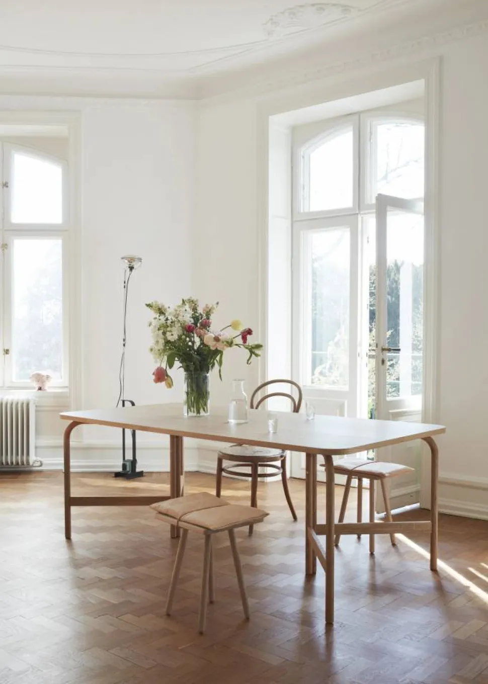 Georg läderdyna med rem till pall/barstol Beige-brun