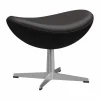 Ägget 3127 fotpall Leather Aura Black Brown-steel