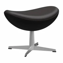 Ägget 3127 fotpall Leather Aura Black Brown-steel