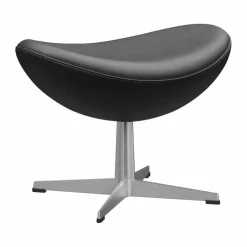 Ägget 3127 fotpall Leather Essential Black-steel