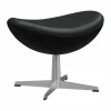 Ägget 3127 fotpall Leather Grace Black-steel