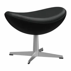 Ägget 3127 fotpall Leather Grace Black-steel