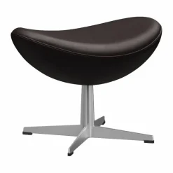 Ägget 3127 fotpall Leather Grace Dark Brown-steel
