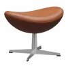 Ägget 3127 fotpall Leather Grace Walnut-steel