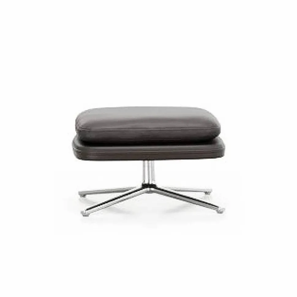 Grand Relax fotpall Leather premium F 68 chocolate-aluminium