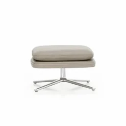 Grand Relax fotpall Leather premium F 71 sand-aluminium
