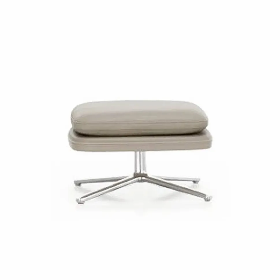 Grand Relax fotpall Leather premium F 71 sand-aluminium