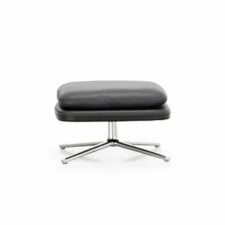 Grand Relax fotpall Leather premium F 66 nero-aluminium