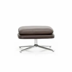 Grand Relax fotpall Leather premium F 69 marron-Aluminium