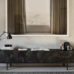 Graphic mediabänk Black 242 cm