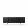 Graphic sideboard Teak svart 4 dörrar