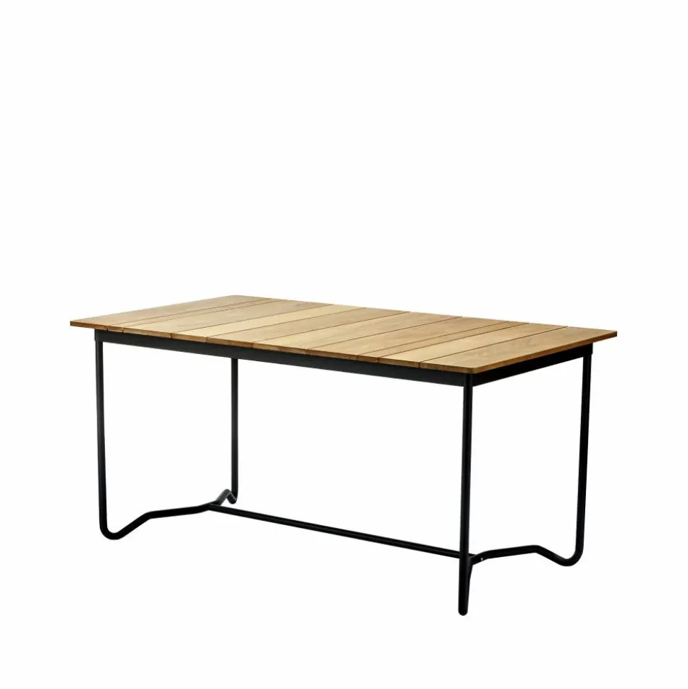 Grinda bord Teak large svart stativ