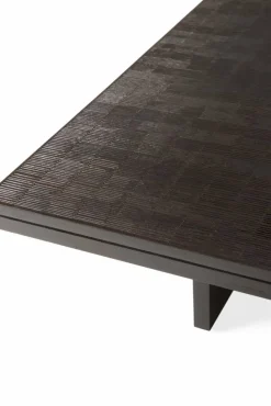 Grooves soffbord Off black teak 140x110 cm
