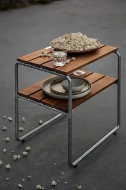 Grythyttan sidobord Teak-varmförzinkat stativ