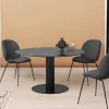 Gubi 2.0 matbord marble green ø110 svart stativ