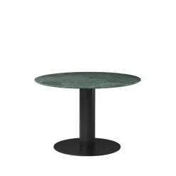 Gubi 2.0 matbord marble green ø110 svart stativ