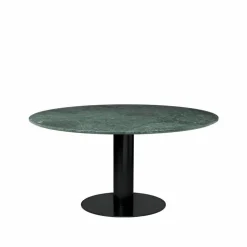 Gubi 2.0 matbord marble green ø150 svart stativ