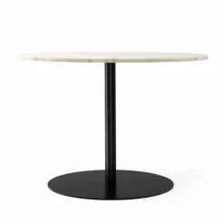 Harbour Column matbord marble offwhite ø105 cm svart stativ