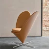 Heart Cone Chair fåtölj Cento dark red melange-rostfritt stål