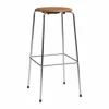 High Dot barpall Wild läder walnut-krom