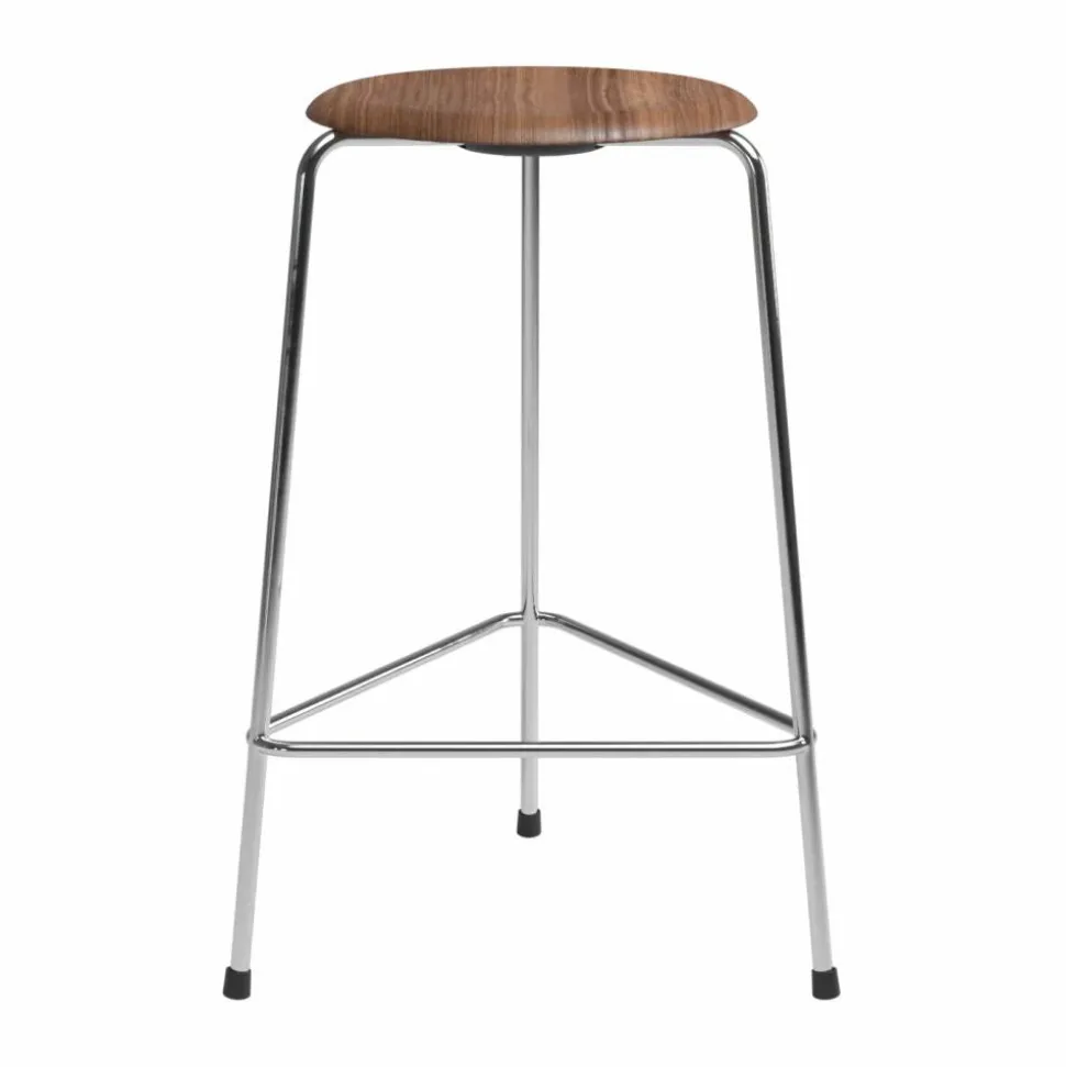 High Dot counter stool 3 ben Valnöt-krom