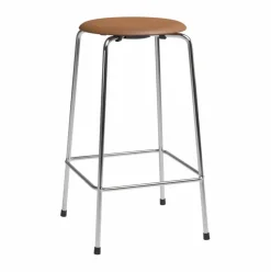 High Dot counter stool 4 ben Wild läder walnut-krom