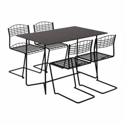 High tech bord 110 cm + 4 High tech stol svart