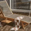 Hisshult parasoll Ø270 cm Beige stripe-teak