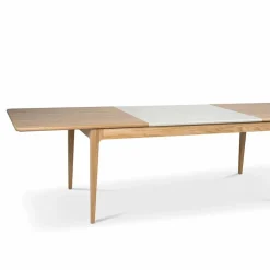 Höllviken matbord Ek vitpigmenterad mattlack-2 ilägg-ek á 50 cm