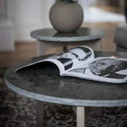 Höllviken soffbord Ø80 cm Kalksten-vitpigmenterade ekben