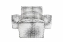 Hunk loungefåtölj med armstöd Checkered black/white